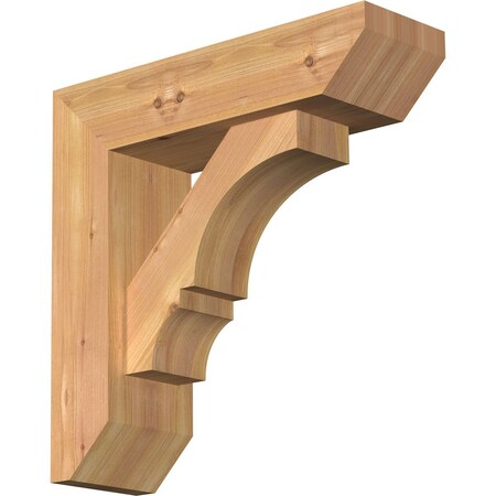Ekena Millwork Balboa Slat Smooth Bracket w/ Offset Brace, Western Red Cedar, 5 1/2"W x 18"D x 18"H BKT0604X18X18BOA06SWR